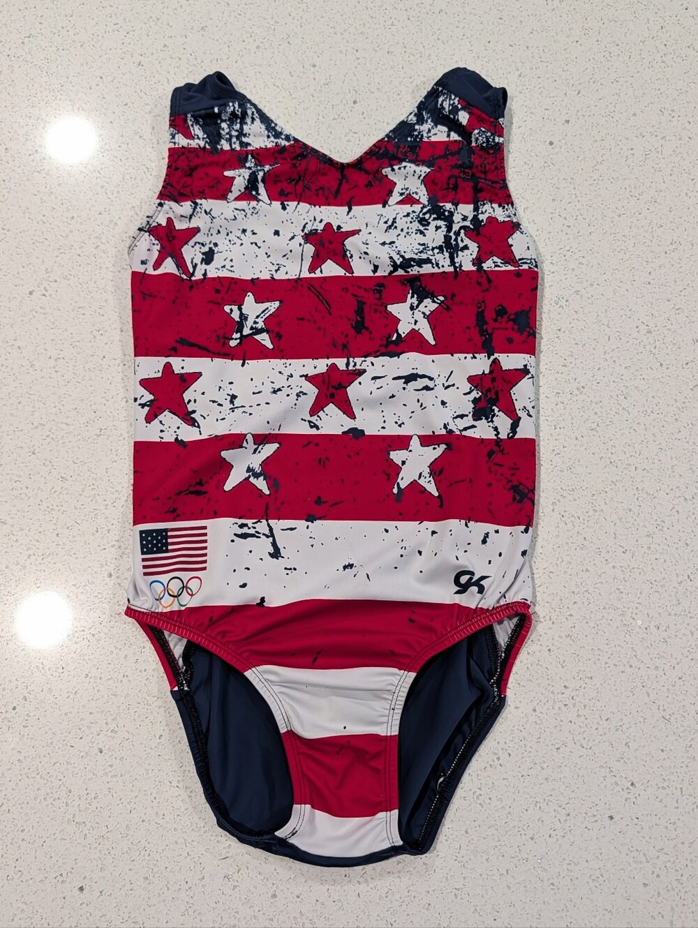 OFFICIAL TEAM USA GK Elite Gymnastics Leotard AXS Extra Small OLYMPIC REPLICA